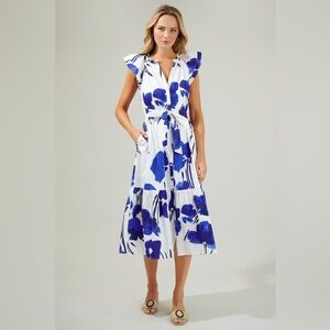 NWT Sugar Lips Neli Floral Charlotte Button Midi Dress